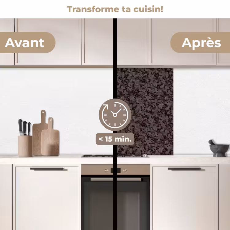 Crédence cuisine - Foncé - Gris - Motif — 2