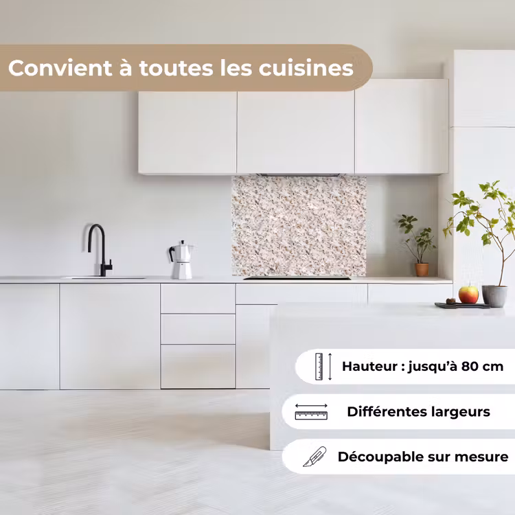 Crédence cuisine - Blanc - Marron - Granit — 6