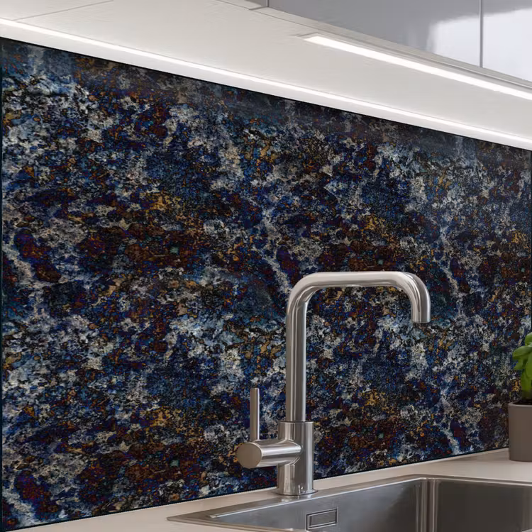 Crédence cuisine - Bleu - Granit - Foncé — 1