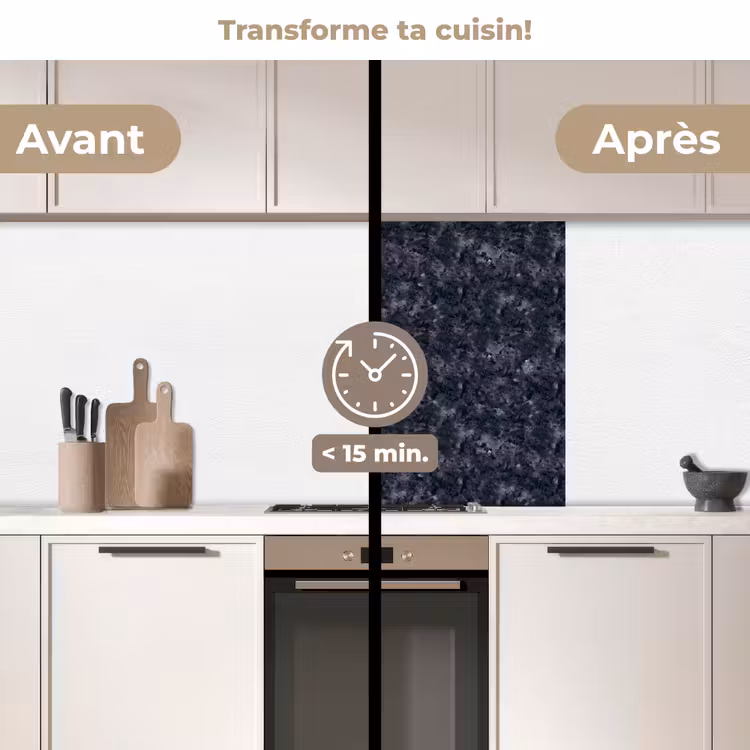 Crédence cuisine - Gris - Noir - Motif — 2