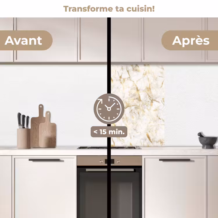 Crédence cuisine - Or - Léger - Grain - Marbre — 2