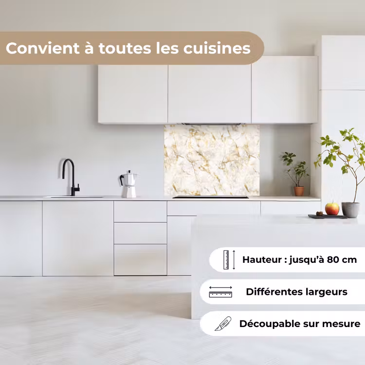 Crédence cuisine - Or - Léger - Grain - Marbre — 6