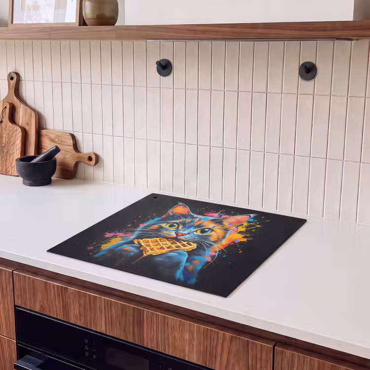 Beschemer à induction avec crochets - Chat - Graffiti - Coloré - Gaufre - Alimentaire — 2