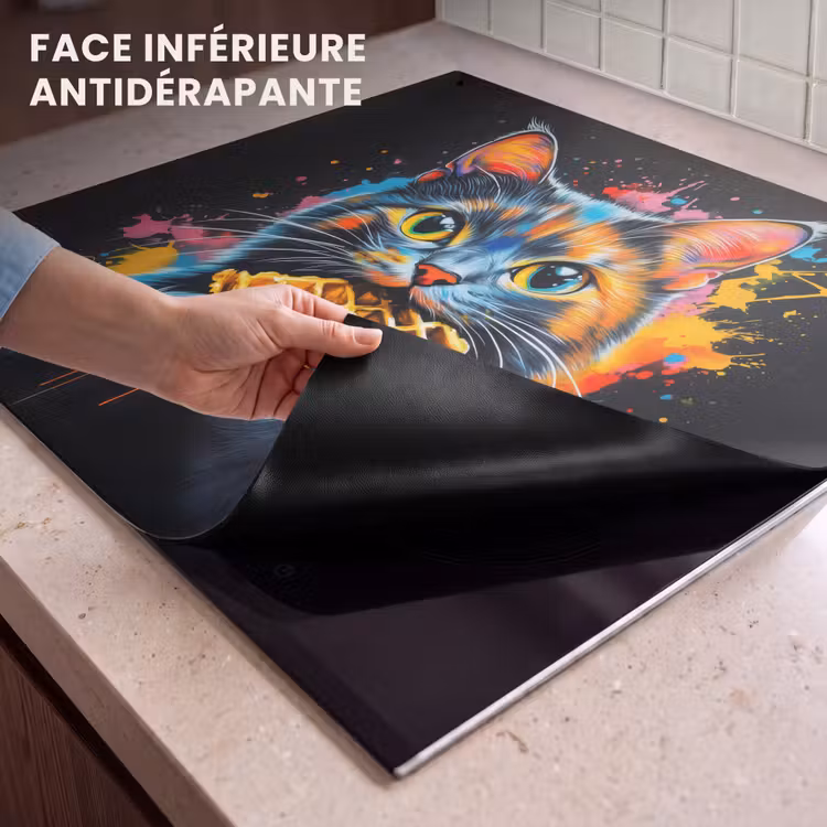 Beschemer à induction avec crochets - Chat - Graffiti - Coloré - Gaufre - Alimentaire — 4
