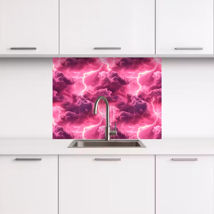 Crédence cuisine - Rose - Orage - Nuages — 3