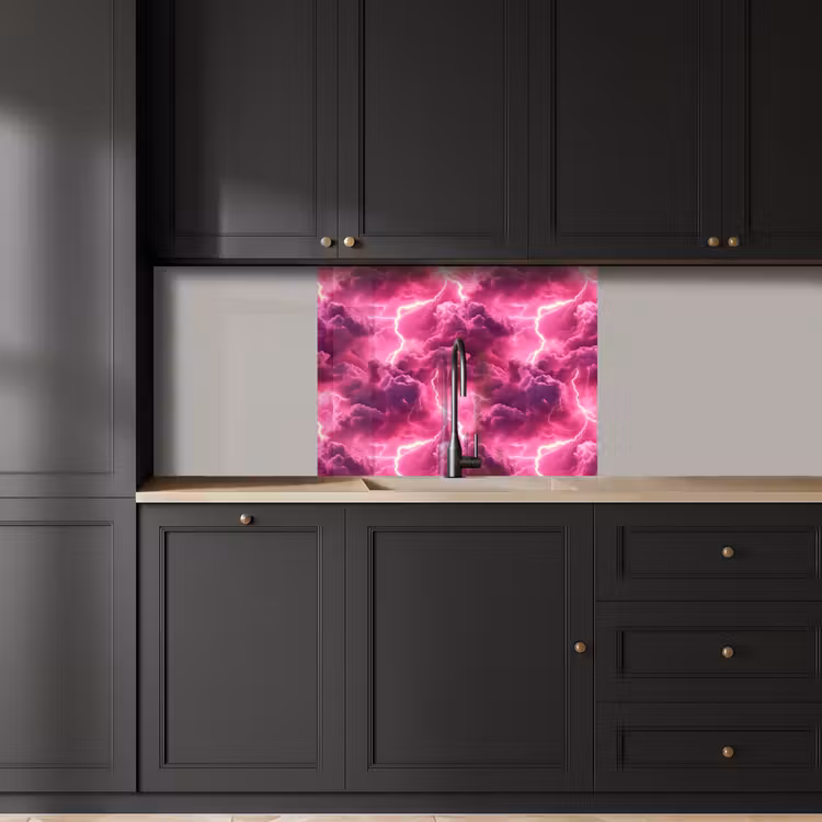 Crédence cuisine - Rose - Orage - Nuages — 5