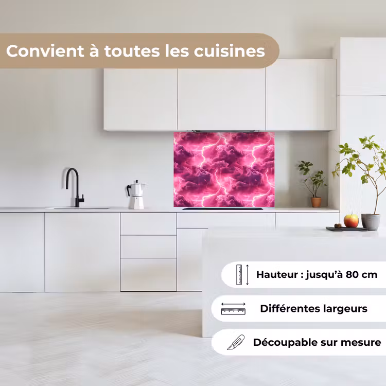 Crédence cuisine - Rose - Orage - Nuages — 6