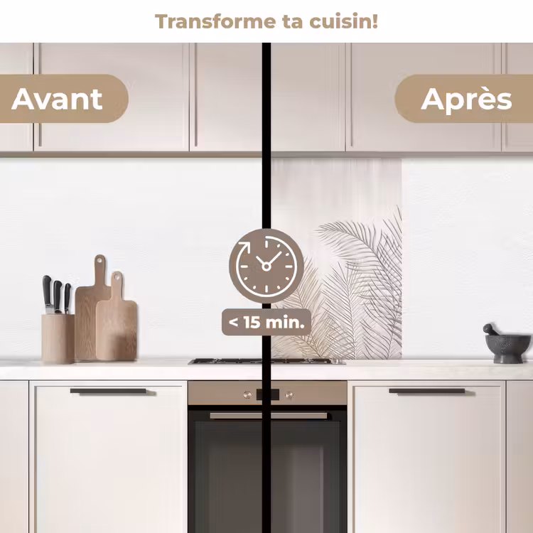 Crédence cuisine - Feuilles - Beige - Botanique - Vintage — 2