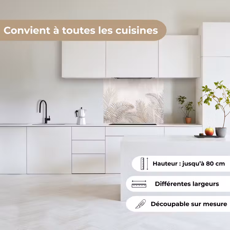 Crédence cuisine - Feuilles - Beige - Botanique - Vintage — 6