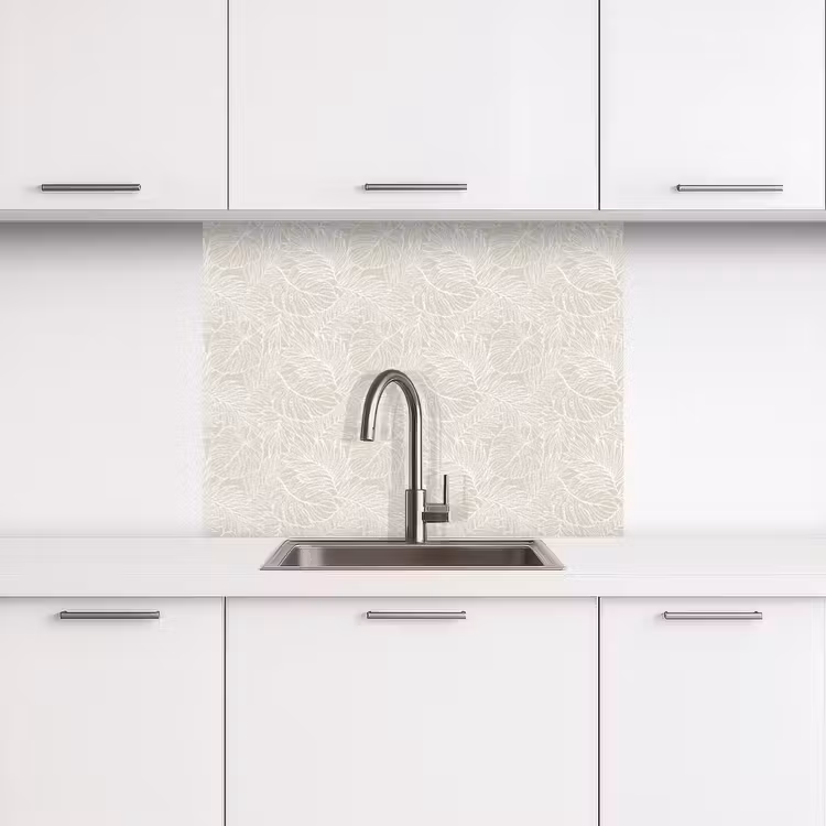 Crédence cuisine - Feuilles - Beige - Monstera - Palmier — 3