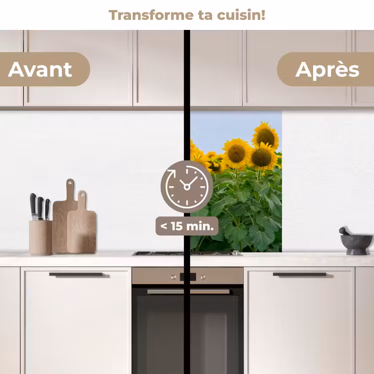 Crédence cuisine - Tournesols - Jaune - Nature — 2