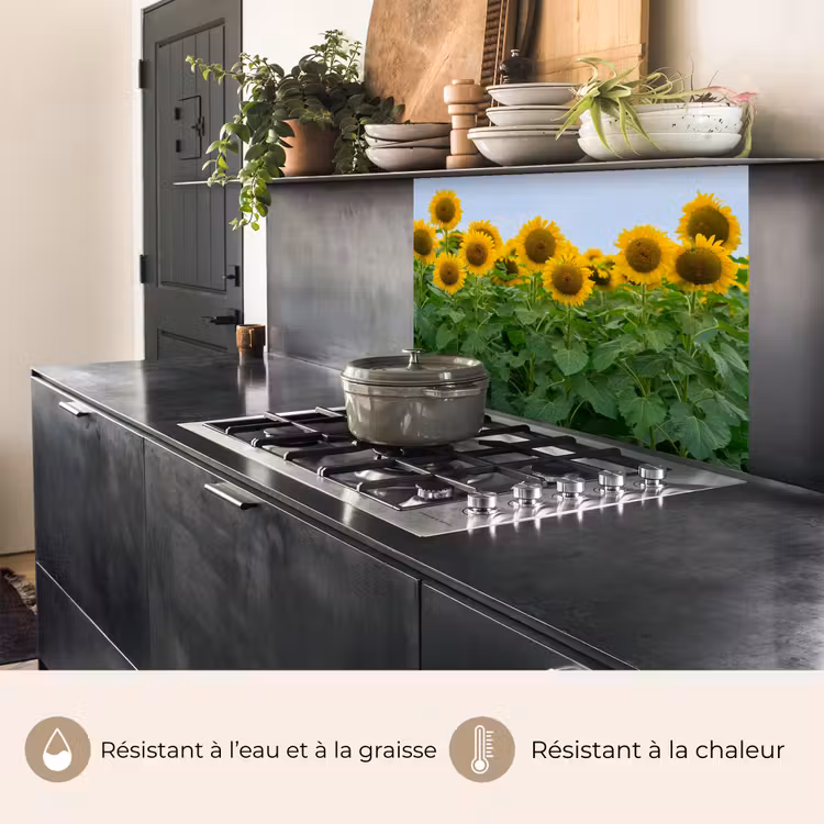 Crédence cuisine - Tournesols - Jaune - Nature — 4