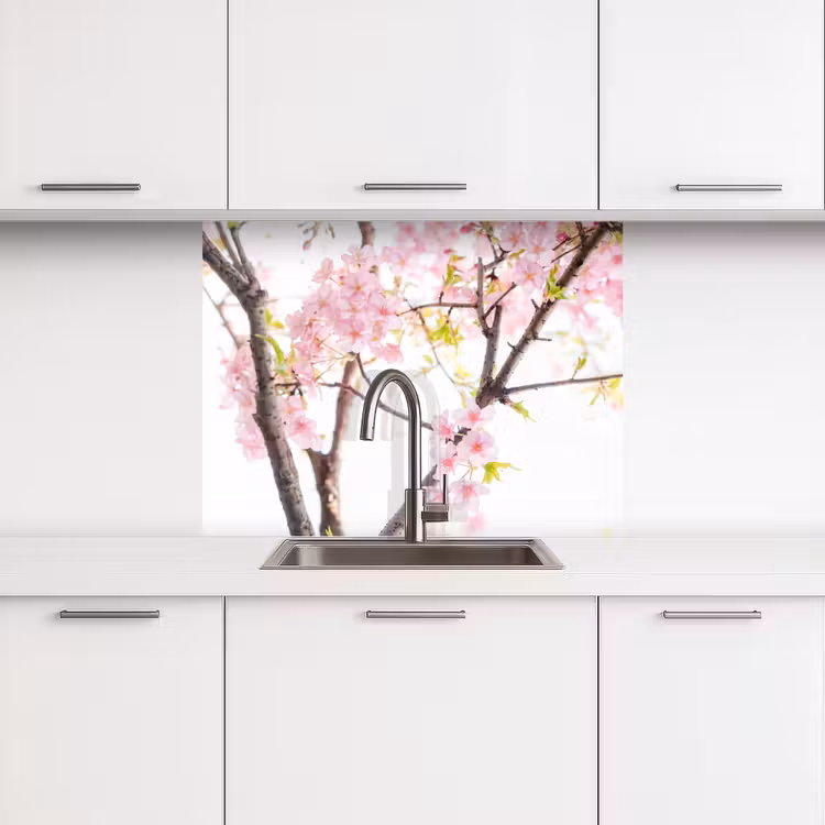 Crédence cuisine - Fleur de cerisier - Rose - Fleurs - Sakura - Nature — 3
