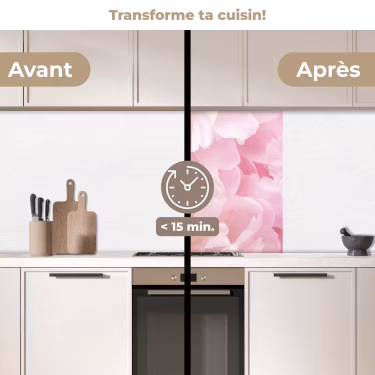 Crédence cuisine - Fleurs - Rose - Pivoine — 2