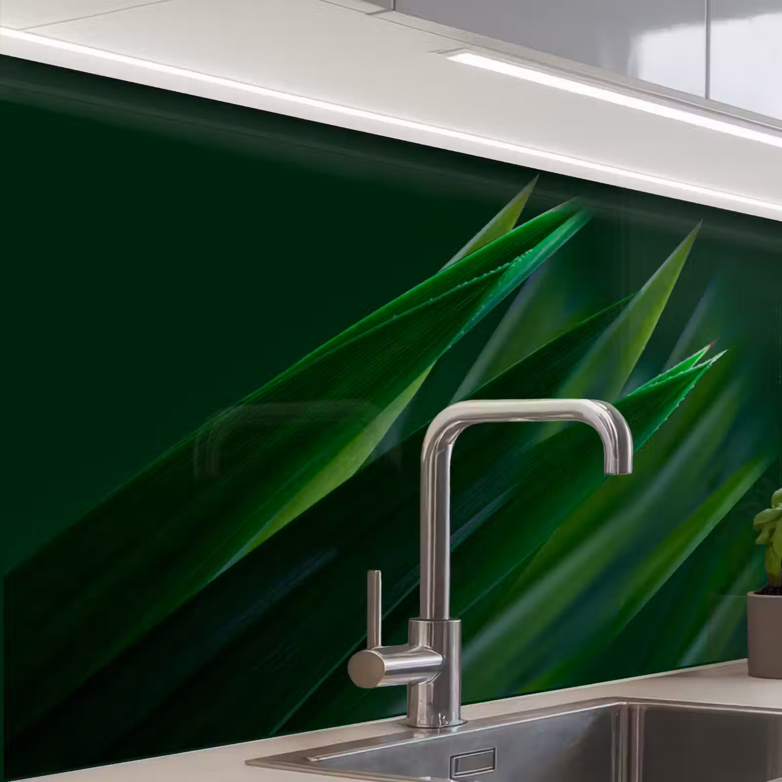 Crédence cuisine - Nature - Herbe - Vert foncé — 1