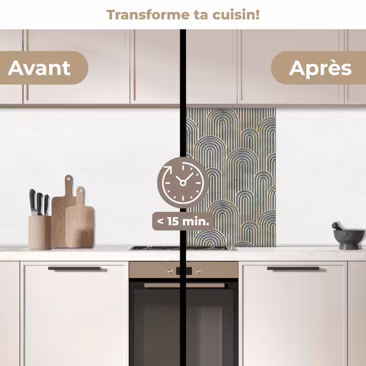 Crédence cuisine - Noeud - Or - Bleu — 2
