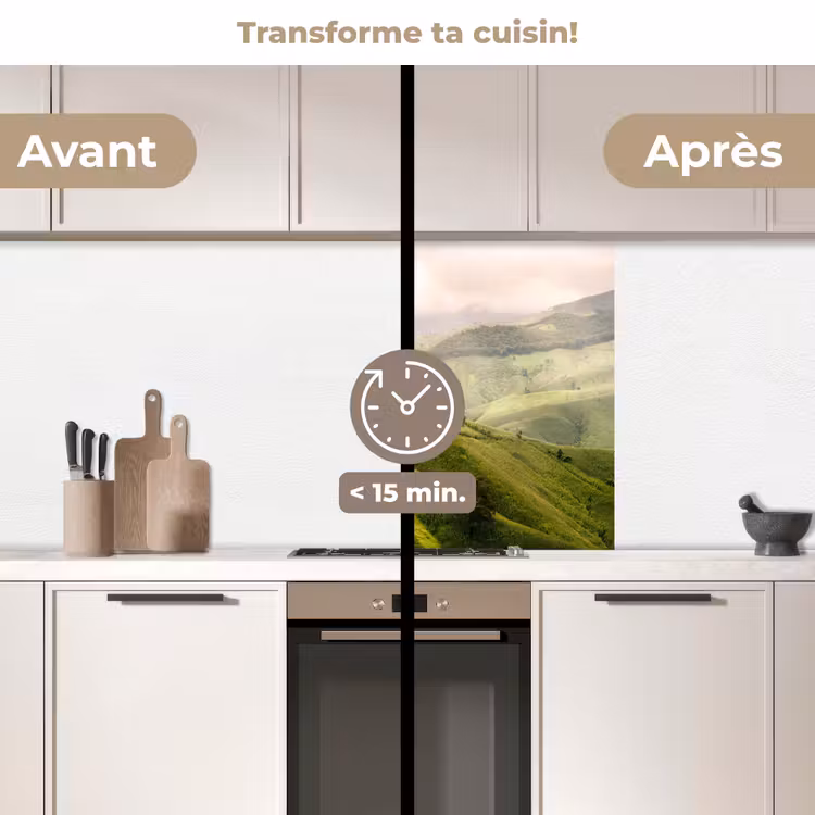 Crédence cuisine - Paysage - Collines - Vert — 2