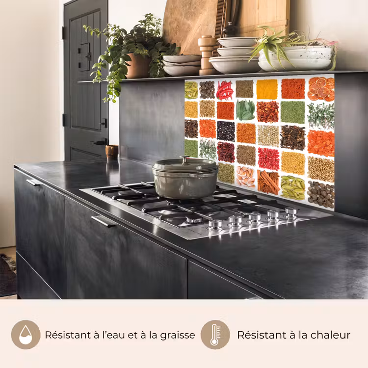 Crédence cuisine - Carrés - Épices - Graphiques — 4