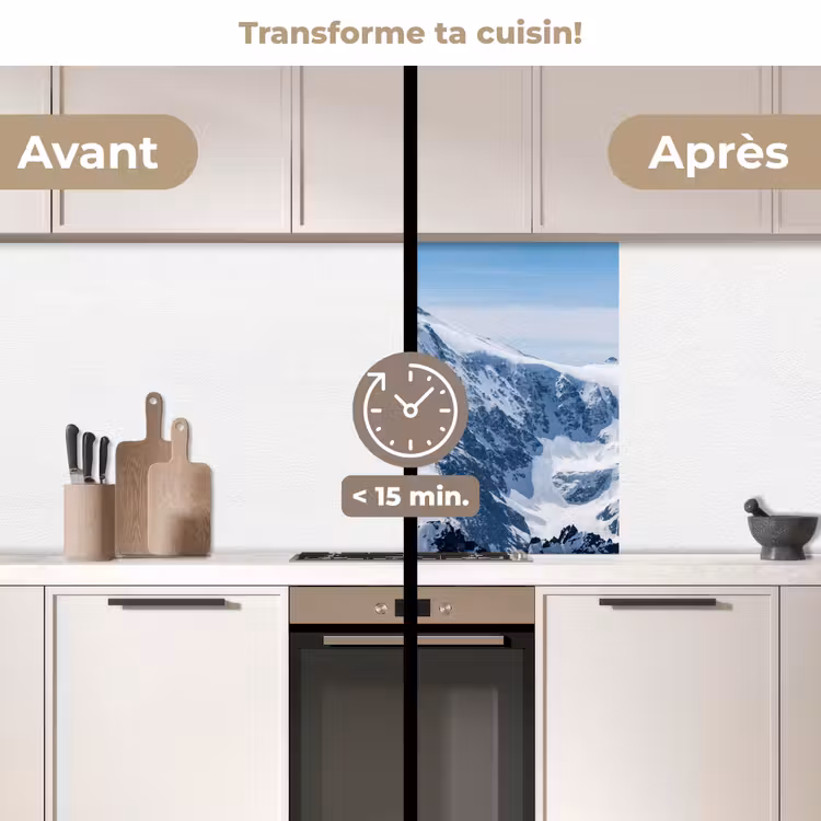 Crédence cuisine - Paysage - Montagnes - Neige - Blanc — 2