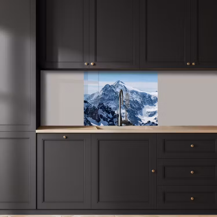 Crédence cuisine - Paysage - Montagnes - Neige - Blanc — 5