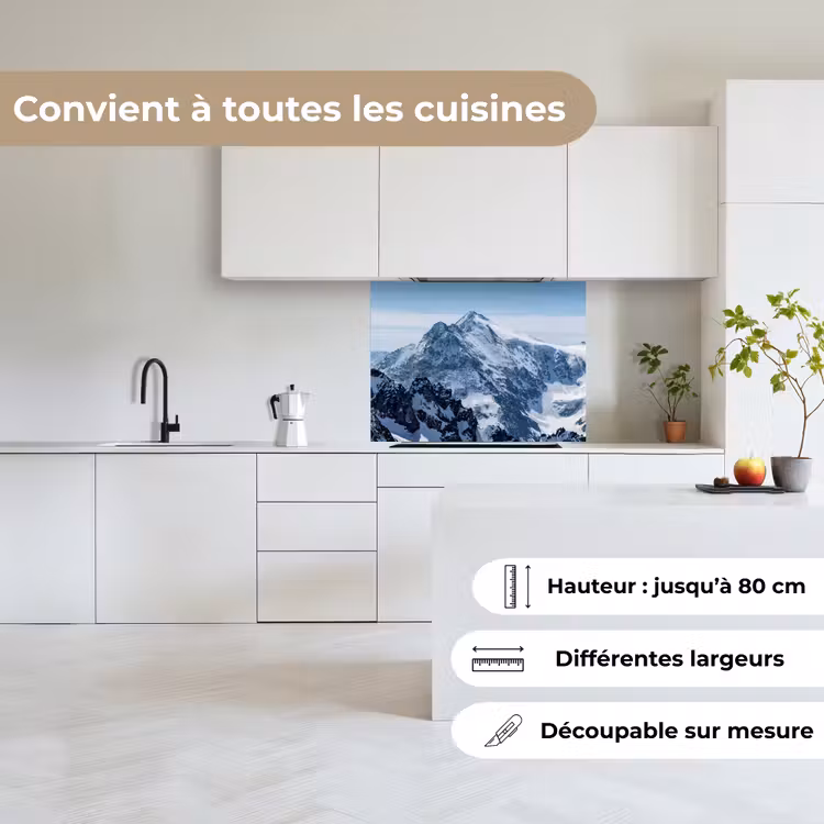 Crédence cuisine - Paysage - Montagnes - Neige - Blanc — 6