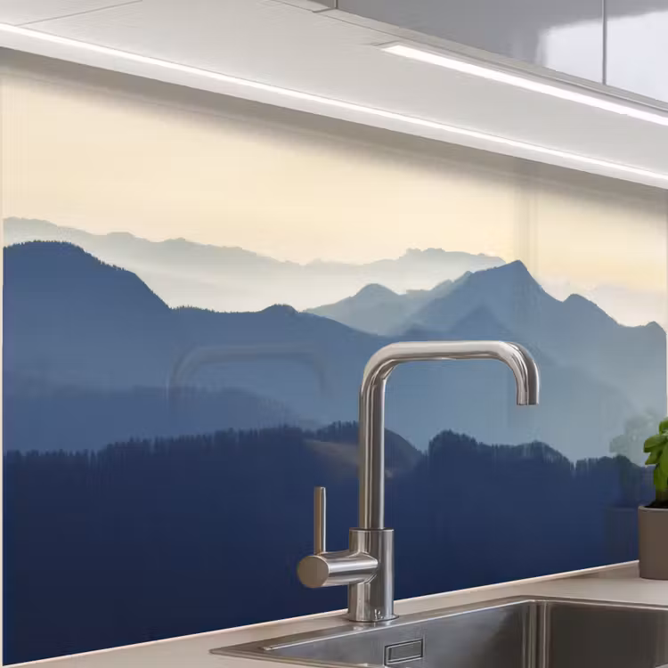 Crédence cuisine - Paysage - Montagnes - Vert - Nature — 1