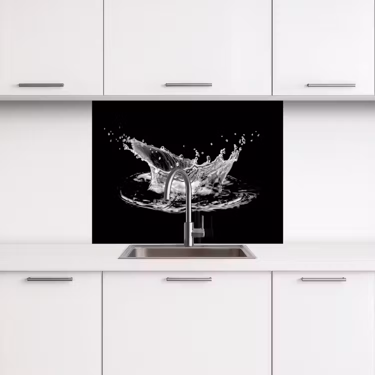 Crédence cuisine - Eau - Splash - Eau - Noir — 3