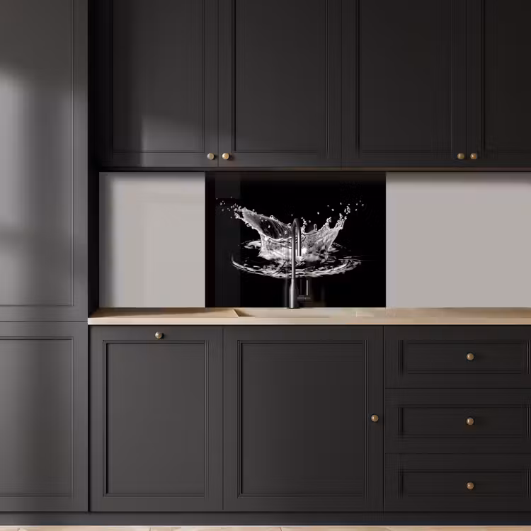 Crédence cuisine - Eau - Splash - Eau - Noir — 5