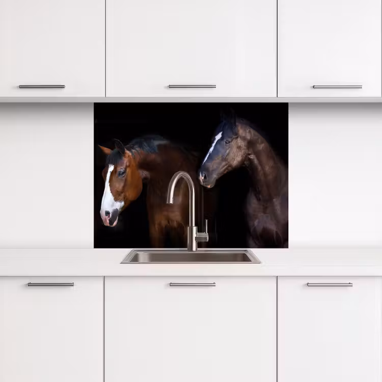 Crédence cuisine - Cheval - Animaux - Noir — 3