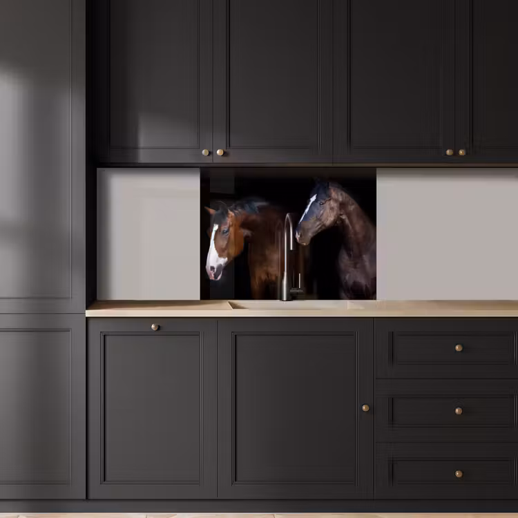 Crédence cuisine - Cheval - Animaux - Noir — 5