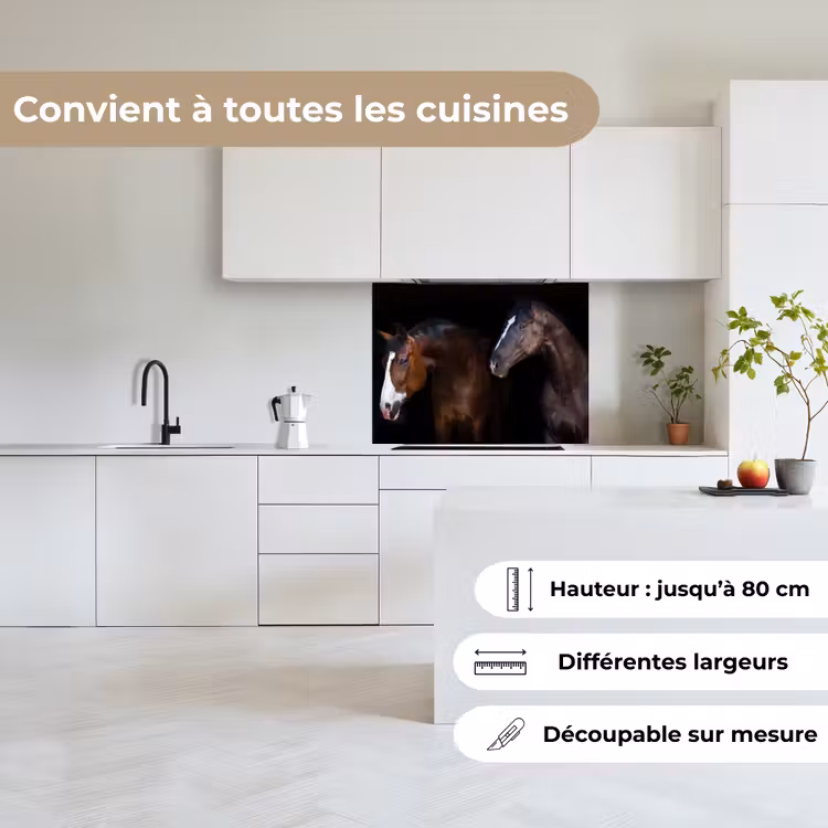 Crédence cuisine - Cheval - Animaux - Noir — 6