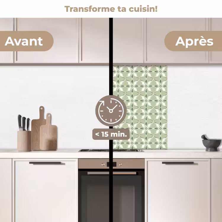 Crédence cuisine - Motif - Forme de fleur - Vert — 2