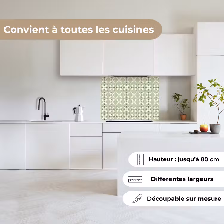 Crédence cuisine - Motif - Forme de fleur - Vert — 6