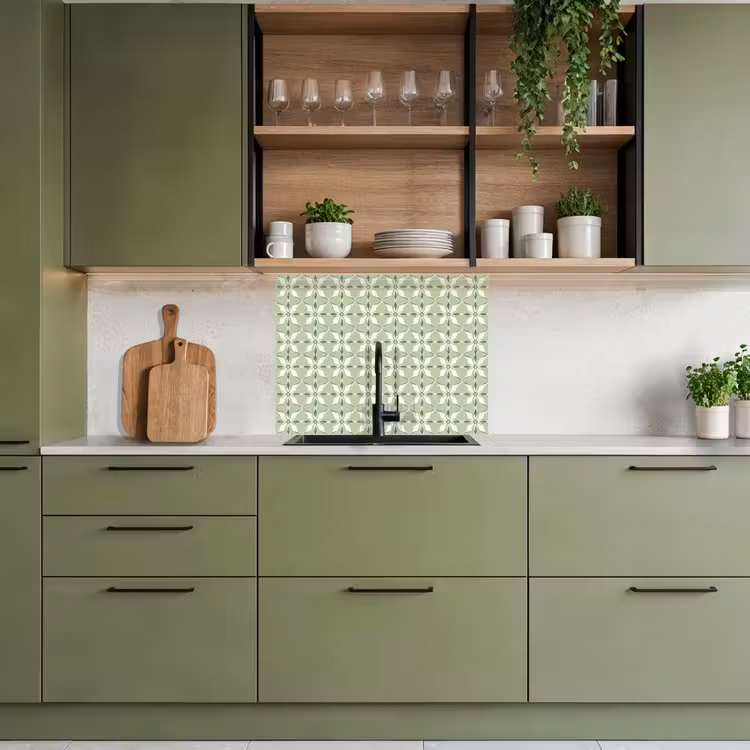 Crédence cuisine - Motif - Forme de fleur - Vert — 7