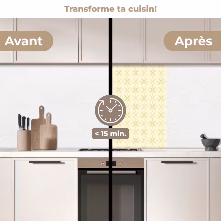 Crédence cuisine - Motif - Subtil - Jaune — 2