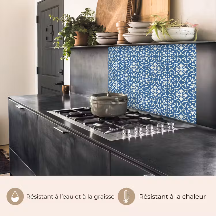 Crédence cuisine - Carrelage - Motif - Bleu - Blanc — 4