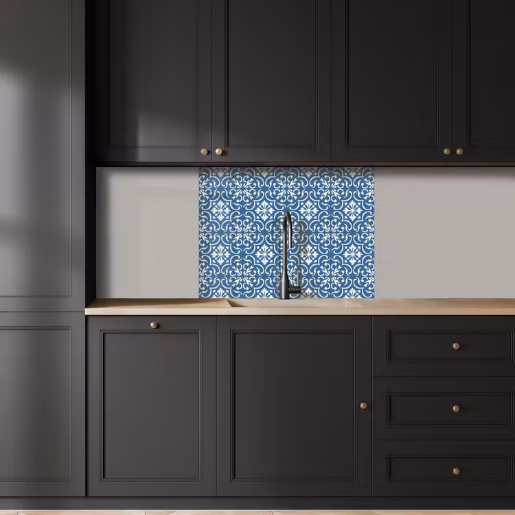 Crédence cuisine - Carrelage - Motif - Bleu - Blanc — 5