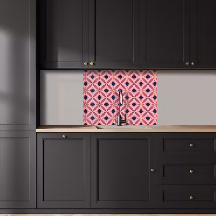 Crédence cuisine - Motif - Pétales - Rose - Bleu — 5