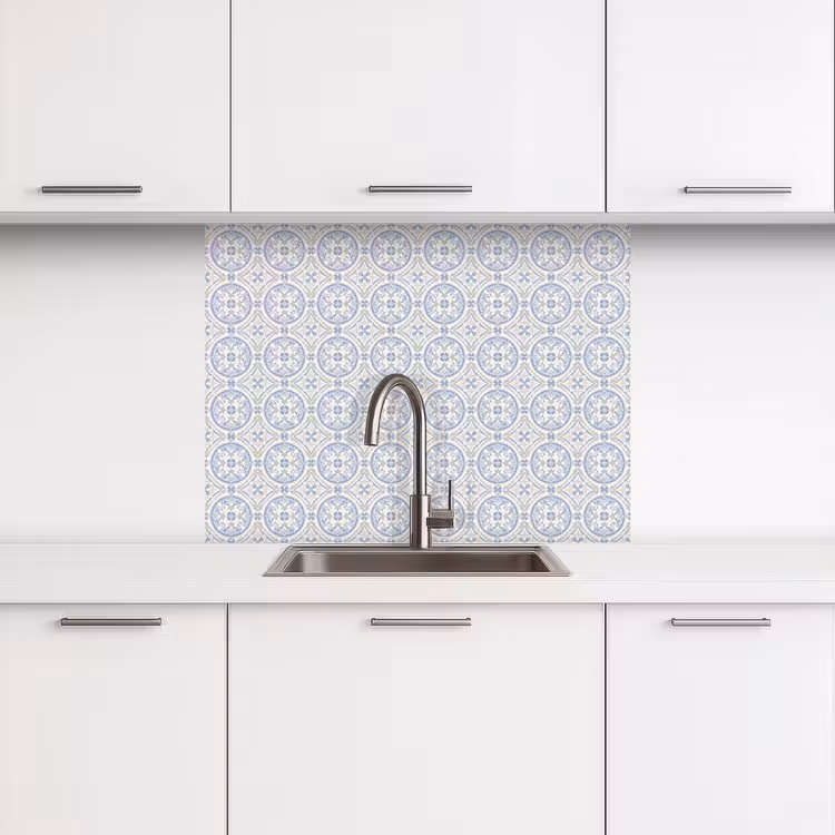 Crédence cuisine - Carrelage - Motif - Beige - Bleu — 3