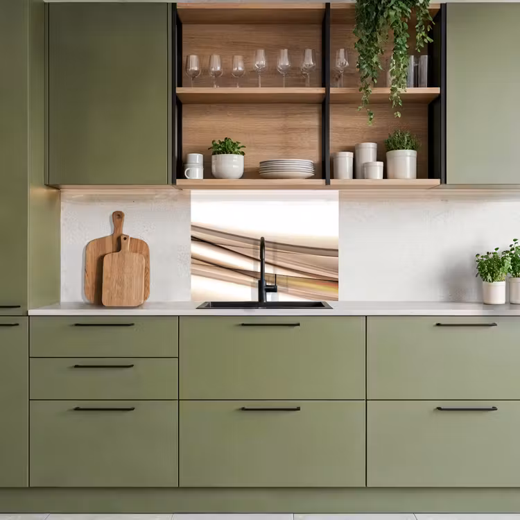 Crédence cuisine - Vagues - Abstrait - Taupe — 7