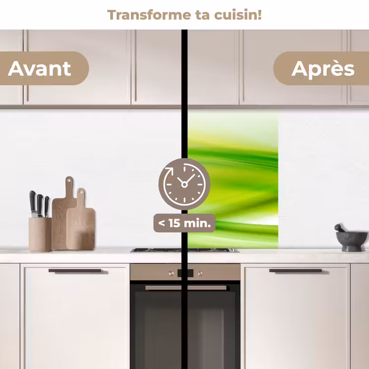 Crédence cuisine - Vagues - Abstrait - Vert — 2