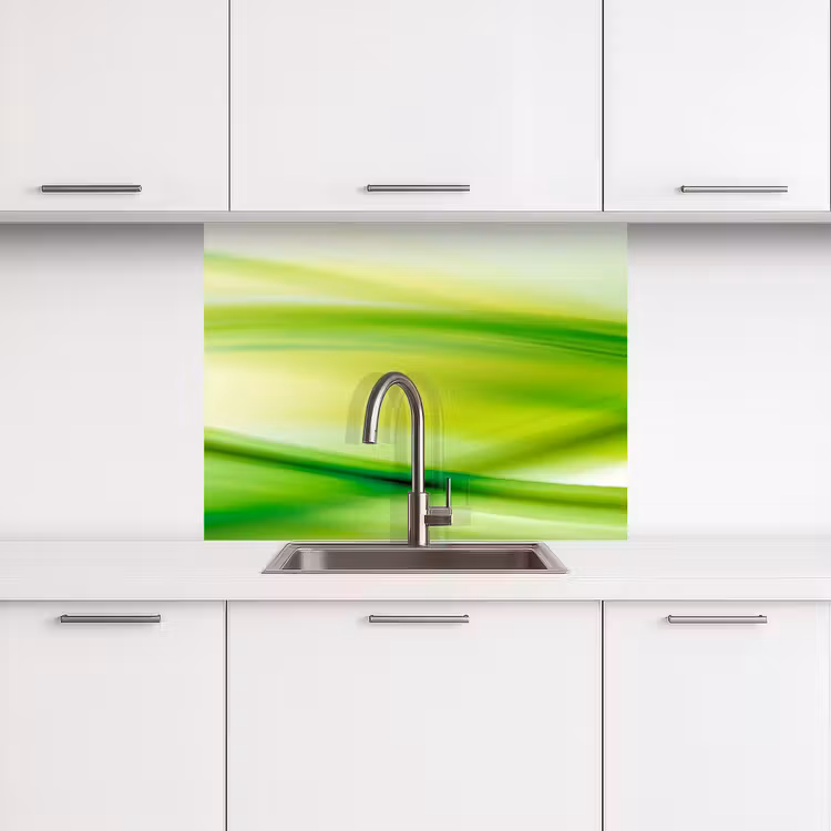 Crédence cuisine - Vagues - Abstrait - Vert — 3