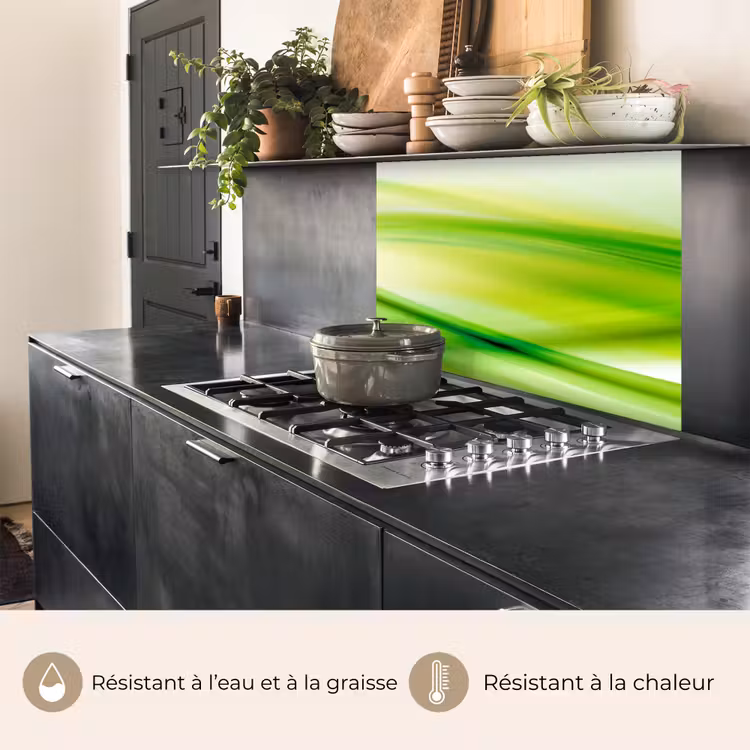 Crédence cuisine - Vagues - Abstrait - Vert — 4