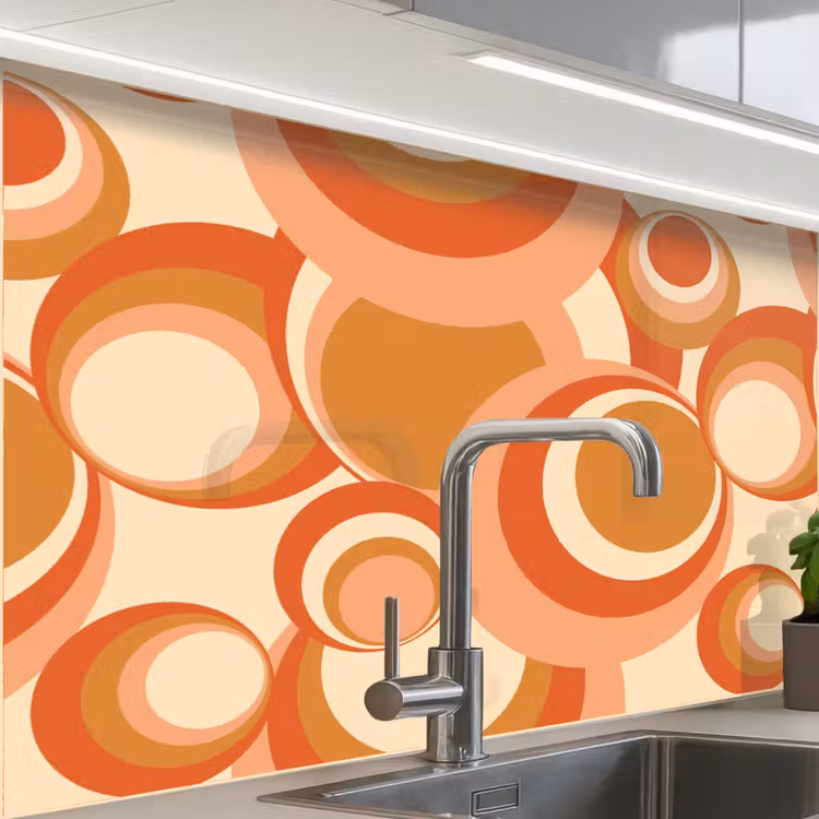 Crédence cuisine - Cercle - Rétro - Motif — 1