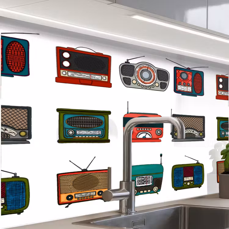 Crédence cuisine - Rétro - Radio - Design — 1
