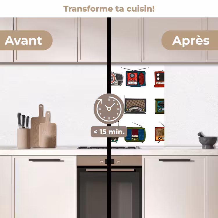 Crédence cuisine - Rétro - Radio - Design — 2