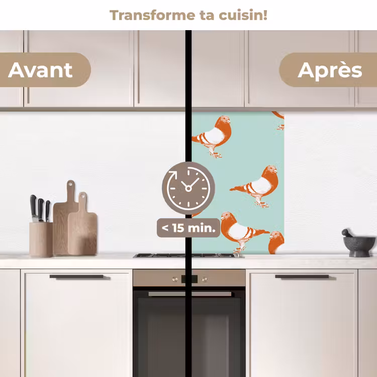 Crédence cuisine - Pigeon - Oiseau - Motif — 2