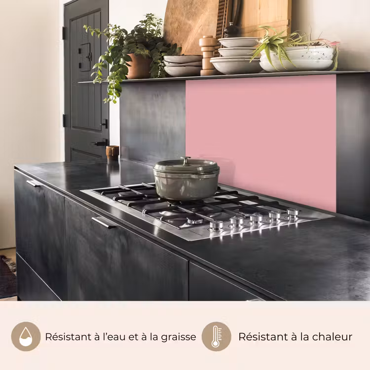 Crédence cuisine - Rose - Intérieur - Solide - Couleur — 4