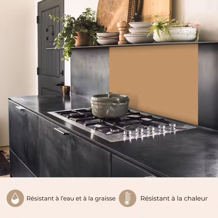 Crédence cuisine - Marron - Imprimé uni — 4