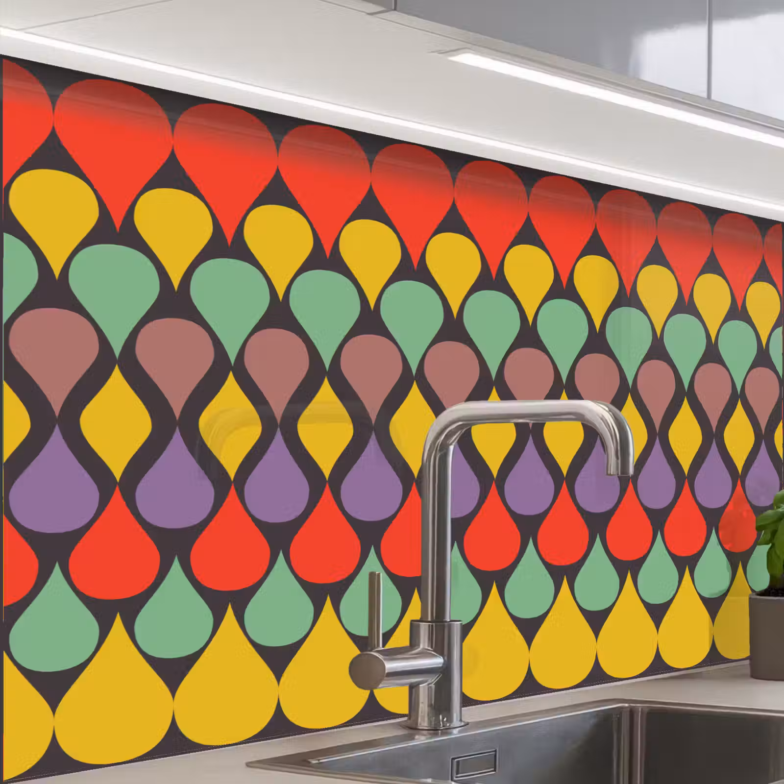 Crédence cuisine - Vintage - Rétro - Couleurs - Motifs — 1